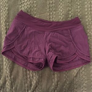 Hylete Purple Athletic Shorts with Scalloped Hem